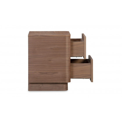 Moe's Round Off Scandinavian Nightstand - Walnut