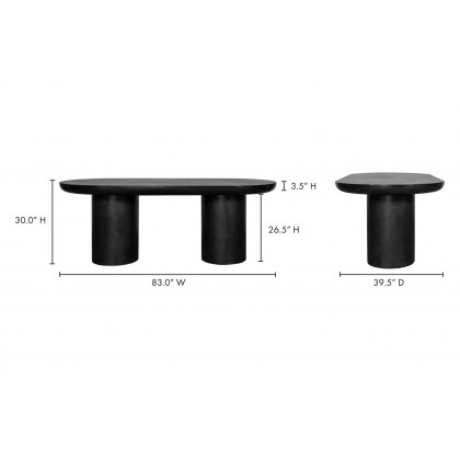 Moe's Rocca Oval Dining Table - Black