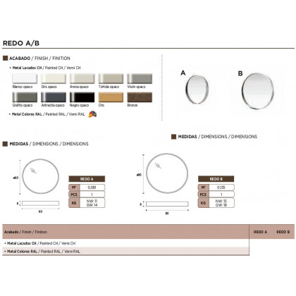 Nacher Redo Round Small Mirror - Painted CH