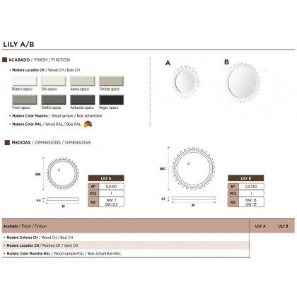 Nacher Lily Small Mirror - Wood Sample RAL