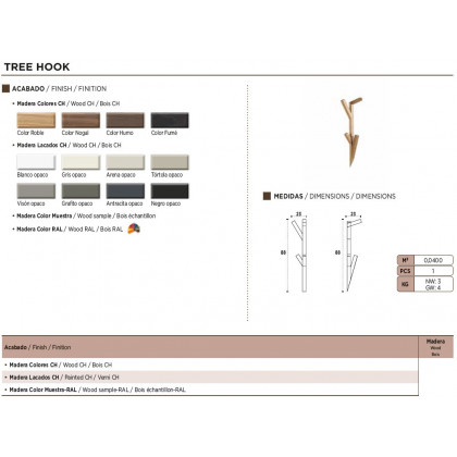 Nacher Tree Wall Hook - Wood CH, Wood