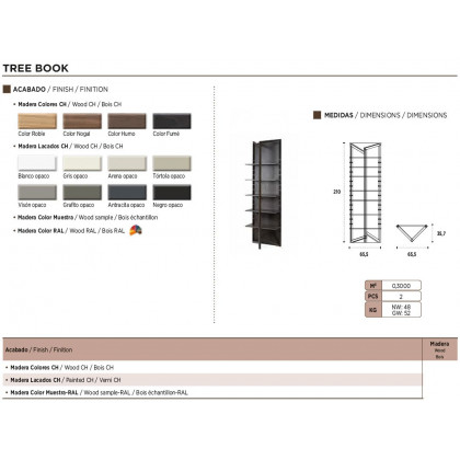 Nacher Tree Bookcase - Wood CH, Wood