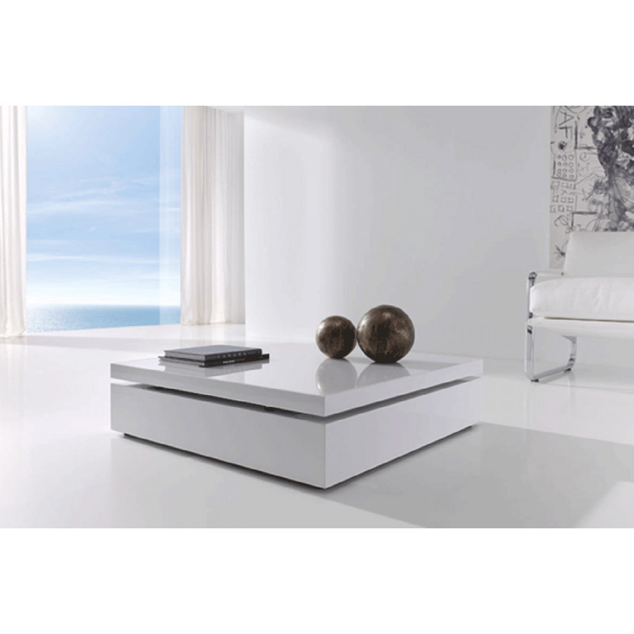 Nacher Raf Coffee Table - MDF CH Base, Glass Top