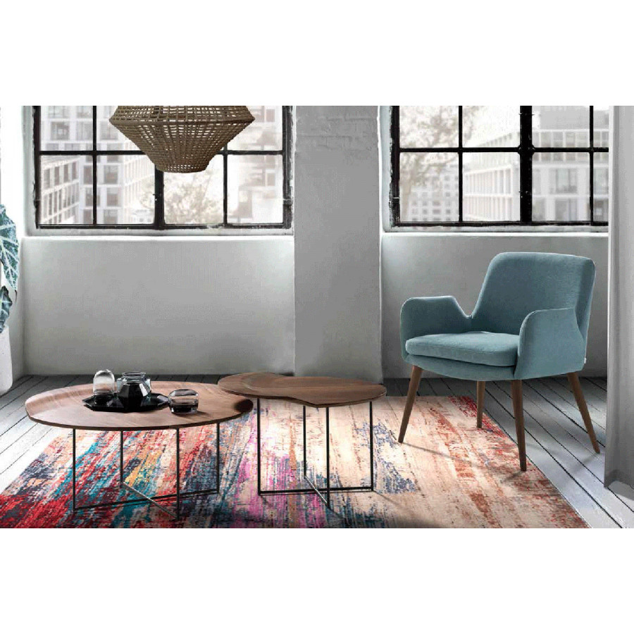 Nacher Floyd Round Small Side Table - Metal Black CH Legs