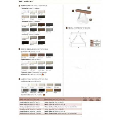 Nacher Vik Console - Wood Sample RAL Base, Ceramic B Top