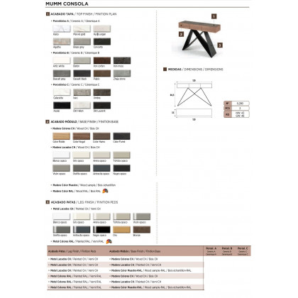 Nacher Mumm Console - Wood Sample RAL Base, Ceramic B Top