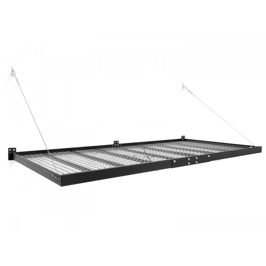 NewAge - Pro Series 4 ft. x 8 ft. Wall Mounted Steel Shelf in Black (Set of 2)