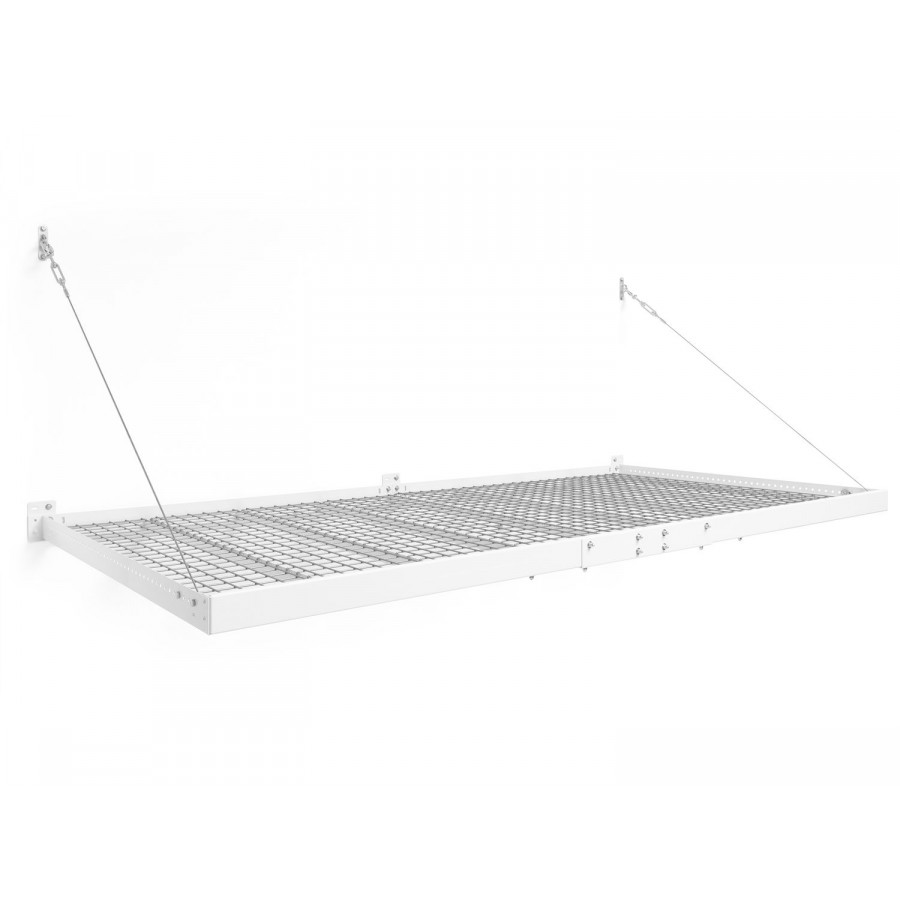 NewAge - Pro Series 4 ft. x 8 ft. Wall Mounted Steel Shelf in White (Set of 2)