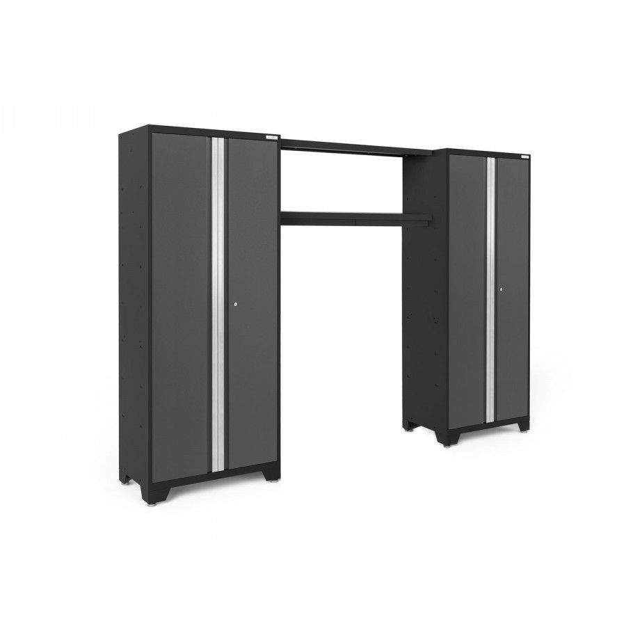 NewAge - Bold Series Gray 3 Piece Set (2x30" Locker, 48" Integrated Display Shelf)