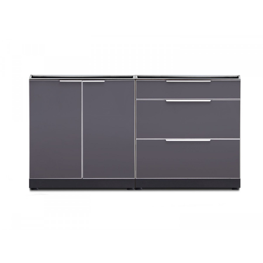 NewAge - Outdoor Kitchen Aluminum Slate Gray 2-Piece Modular Cabinet Set (65311)