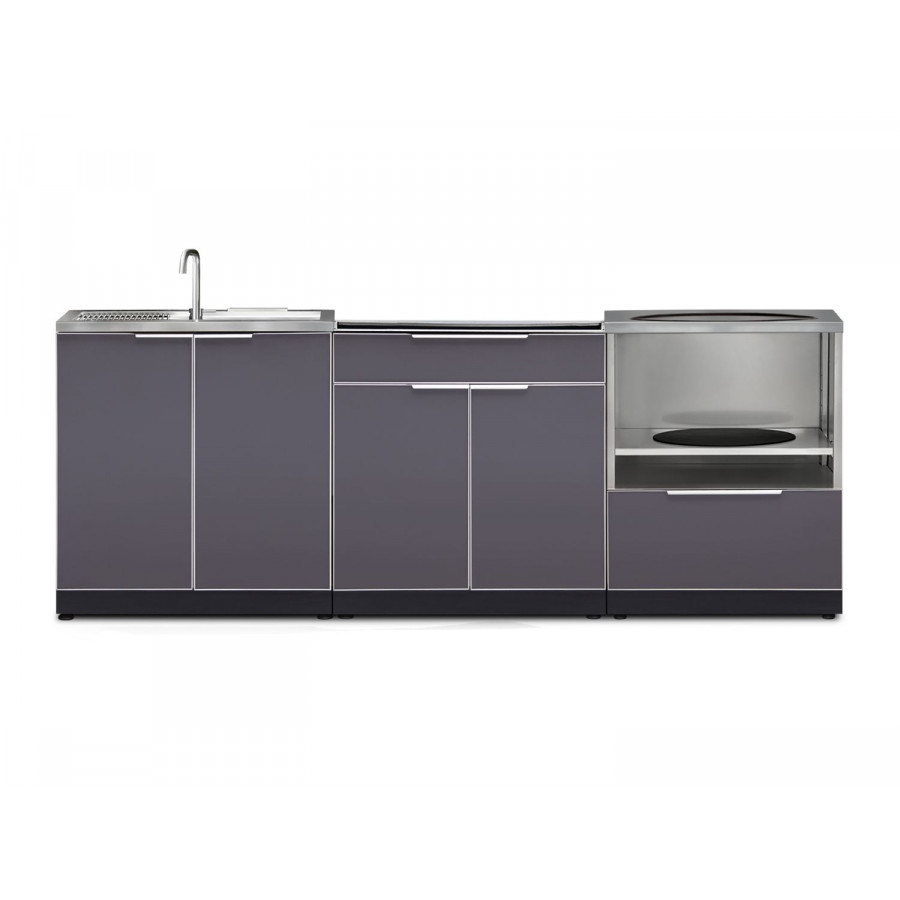 NewAge - Outdoor Kitchen Aluminum Slate Gray 3-Piece Modular Cabinet Set (66223)