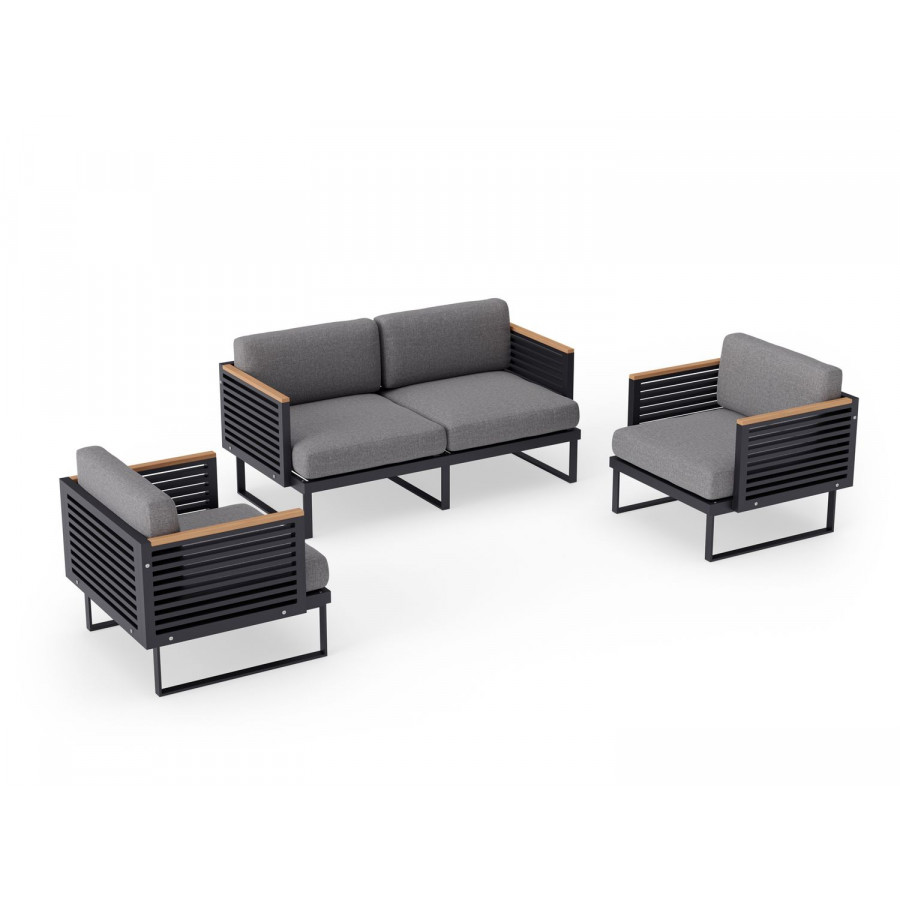 NewAge Monterey 4 Seater Chat Set - Cast Slate, Aluminum
