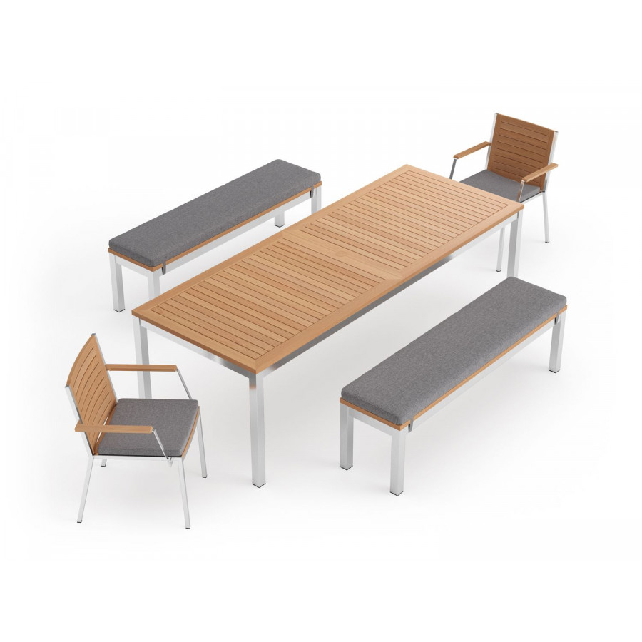 NewAge - Monterey 5 Piece Dining Set with 96 in. Table & Bench Seating