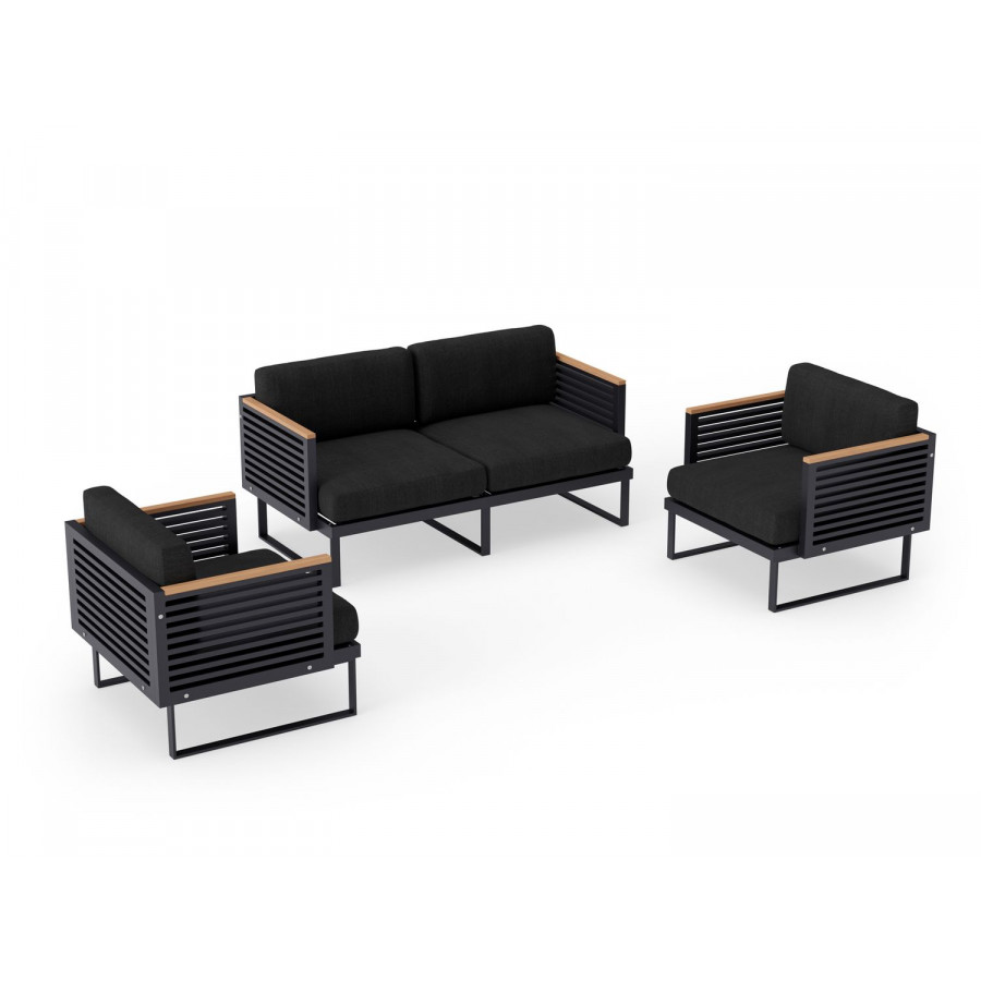 NewAge Monterey 4 Seater Chat Set - Loft Charcoal, Aluminum