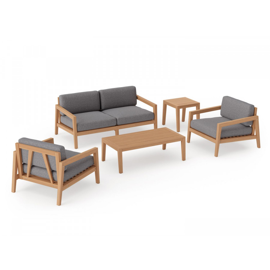 NewAge - Rhodes 4 Seater Chat Set with Coffee Table & Side Table