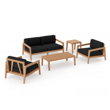 NewAge - Rhodes 4 Seater Chat Set with Coffee Table & Side Table