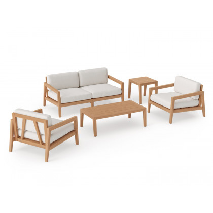 NewAge - Rhodes 4 Seater Chat Set with Coffee Table & Side Table
