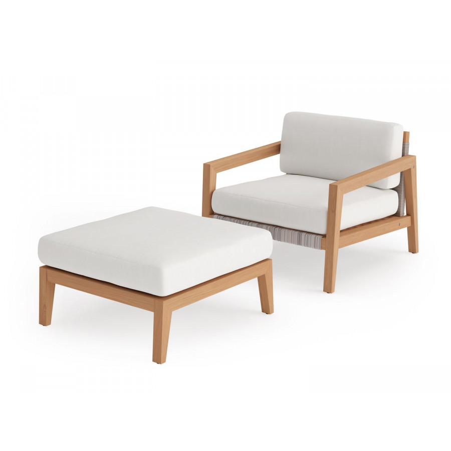 NewAge Lakeside Chat Chair with Ottoman - Canvas Natural