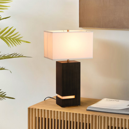Nova Of CA Zen Standing Table Lamp with Night Light - Gilded Ebony