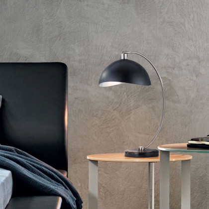 Nova Of CA Luna Bella Table Lamp - Nickel/Matte Black/Silver Leaf