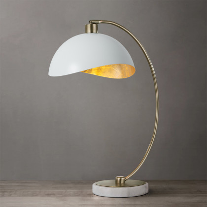 Nova Of CA Luna Bella Table Lamp - Brass/Matte White/Gold Leaf