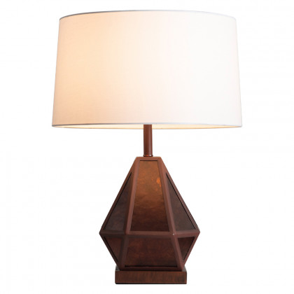Nova Of CA - Artifact Natural Mica Table Lamp with Nightlight 22", Gunmetal, Charcoal Gray, 4-way rotary switch