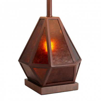 Nova Of CA - Artifact Natural Mica Table Lamp with Nightlight 22", Gunmetal, Charcoal Gray, 4-way rotary switch