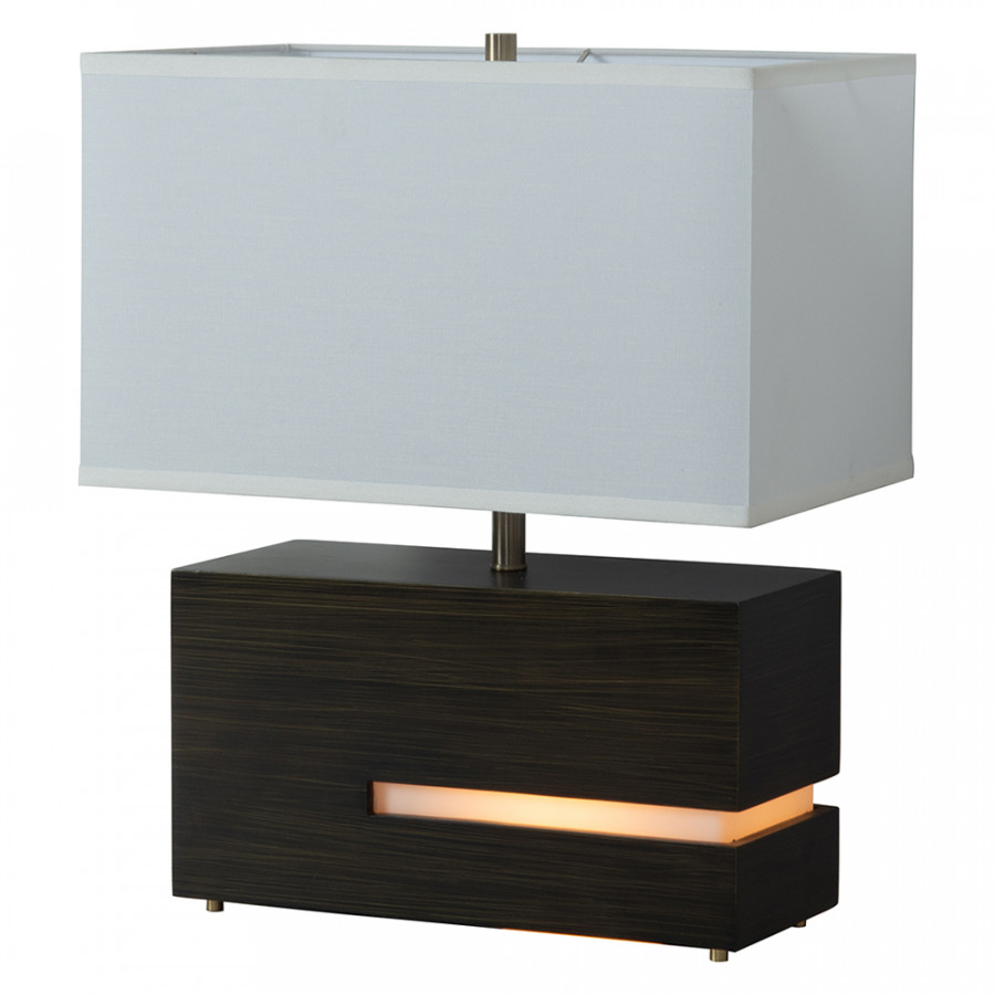 Nova Of CA Zen Reclining Table Lamp with Night Light - Gilded Ebony