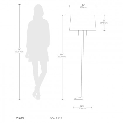 Nova Of CA - Taper Floor Lamp Dark Walnut