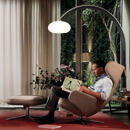 Nova Of CA - Vaulted Arc Floor Lamp Satin Nickel