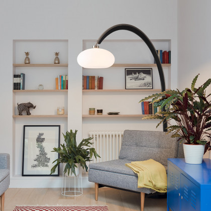Nova Of CA - Vaulted Arc Floor Lamp Satin Nickel