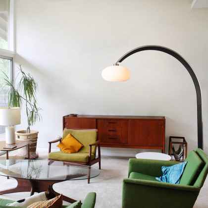 Nova Of CA - Vaulted Arc Floor Lamp Satin Nickel