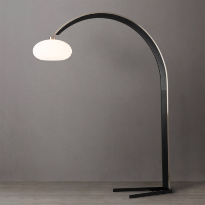 Nova Of CA - Vaulted Arc Floor Lamp Satin Nickel