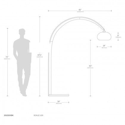 Nova Of CA - Vaulted Arc Floor Lamp Satin Nickel