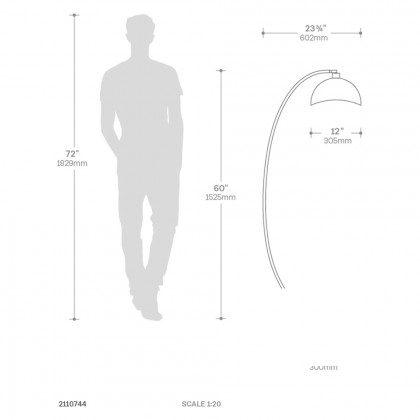 Nova Of CA - Luna Bella Chairside Arc Floor Lamp
