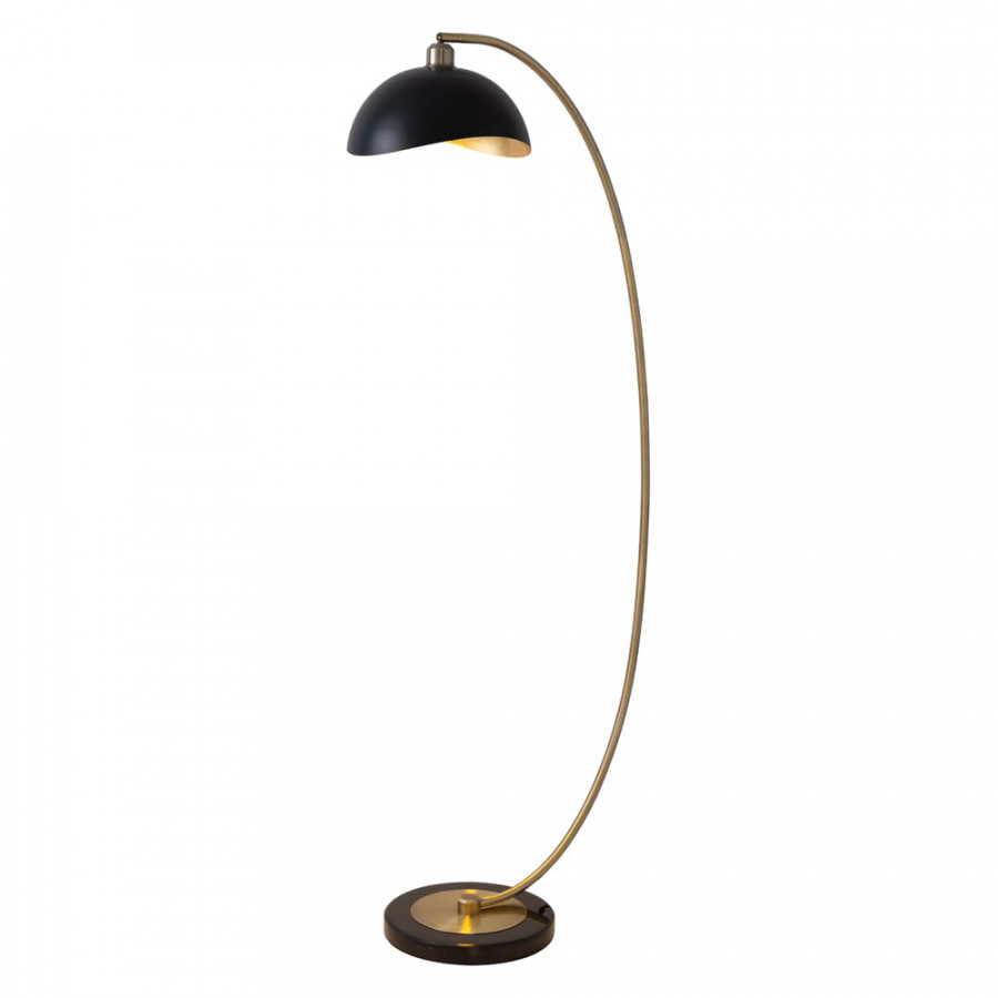 Nova Of CA Luna Bella Chairside Arc Floor Lamp - Brass/Matte Black/Gold Leaf