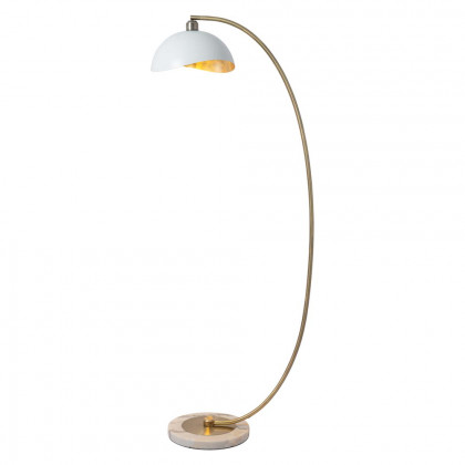 Nova Of CA Luna Bella Chairside Arc Floor Lamp - Brass/Matte White/Gold Leaf