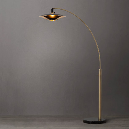 Nova Of CA Rancho Mirage 1 Light Arc Floor Lamp - Weathered Brass