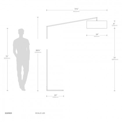 Nova Of CA - Stretch Arc Floor Lamp Matte Black 87" Height