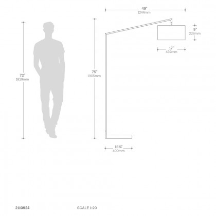 Nova Of CA - Stretch Chairside Arc Floor Lamp Matte Black 75" Height