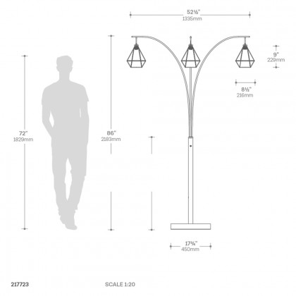 Nova Of CA - Artifact 3 Light Arc Floor Lamp