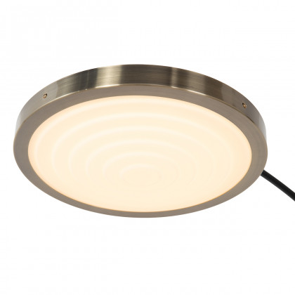 Nova Of CA - Redondo 1 Light LED Arc Floor Lamp Matte Black Finish, Weathered Brass, Black Marble Base, Dimmer