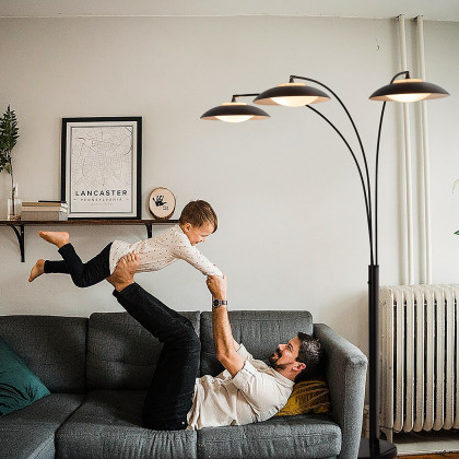 Nova Of CA - Saucer 3 Light Arc Floor Lamp