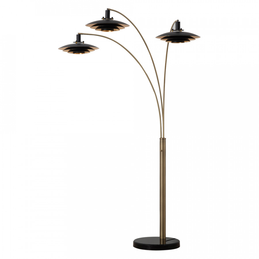 Nova Of CA Rancho Mirage 3 Light Arc Floor Lamp - Weathered Brass