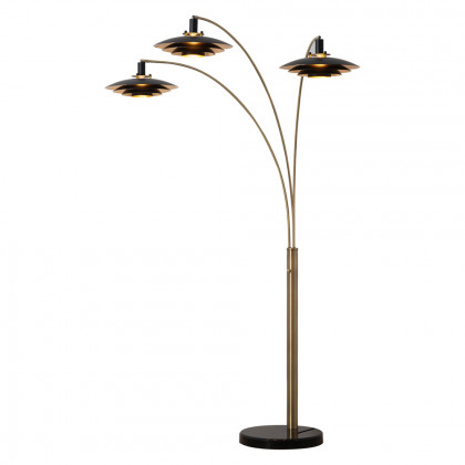 Nova Of CA Rancho Mirage 3 Light Arc Floor Lamp - Weathered Brass