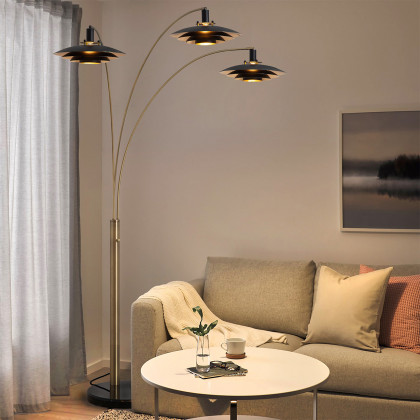 Nova Of CA Rancho Mirage 3 Light Arc Floor Lamp - Weathered Brass