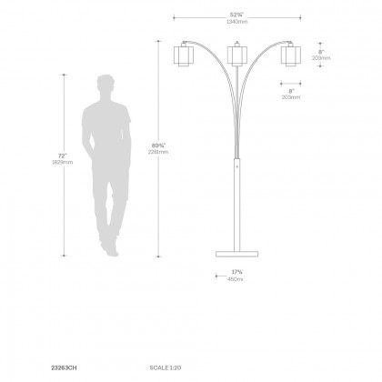 Nova Of CA - Marilyn 3 Light Arc Floor Lamp