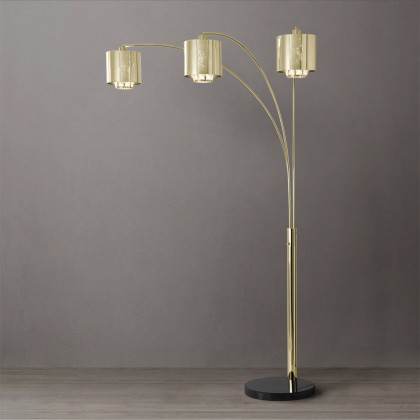 Nova Of CA Marilyn 3 Light Arc Floor Lamp - Weathered Brass