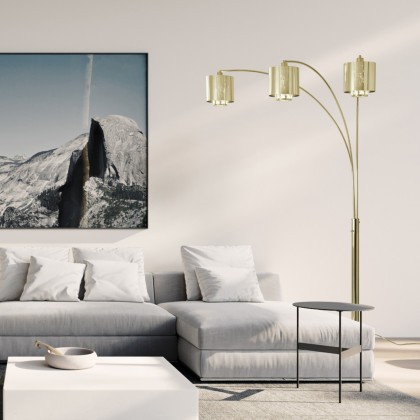 Nova Of CA Marilyn 3 Light Arc Floor Lamp - Weathered Brass