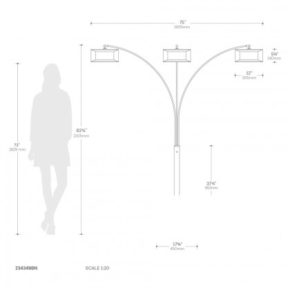 Nova Of CA - Amarillo 3 Light Arc Floor Lamp